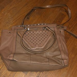 Tan faux leather guess purse